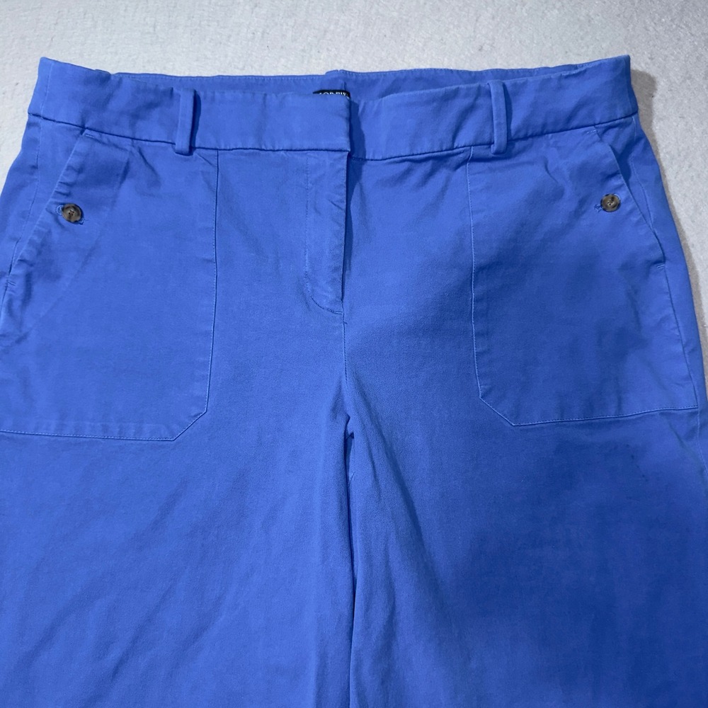 J.Crew Wide Leg Crop Pants Womens 20 Blue Excellent Re-Imagined BF404 Stretch